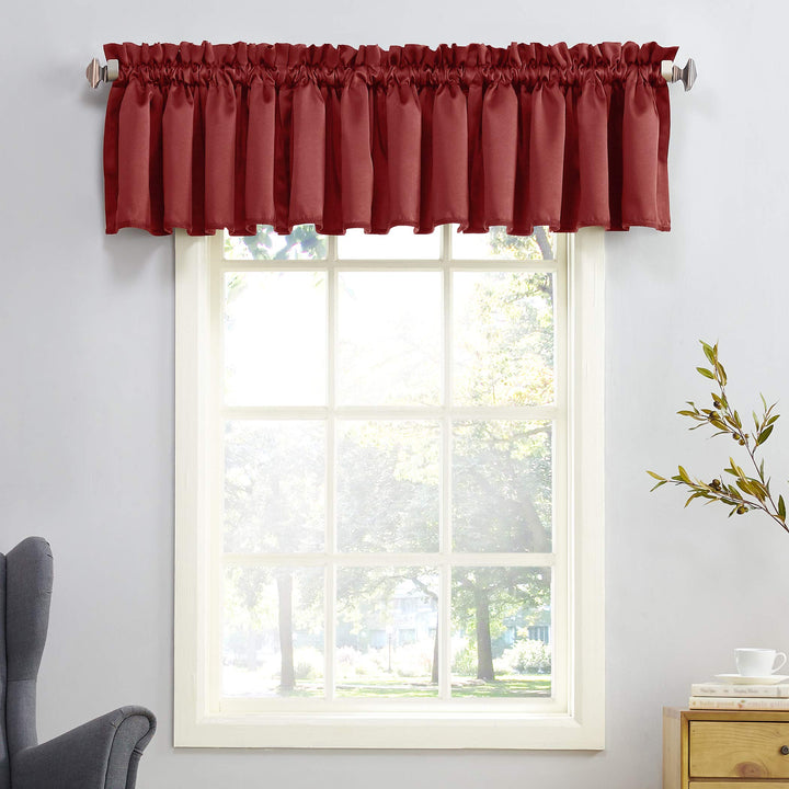 Sun Zero Barrow Energy Efficient Rod Pocket Curtain Single Valance Brick