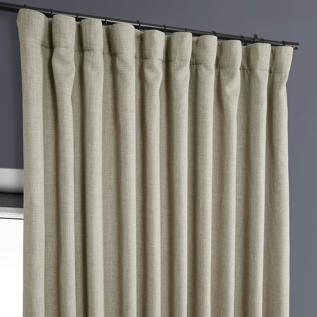 Exclusive Fabrics Faux Linen Extra Wide Room Darkening Curtains (1 Panel)