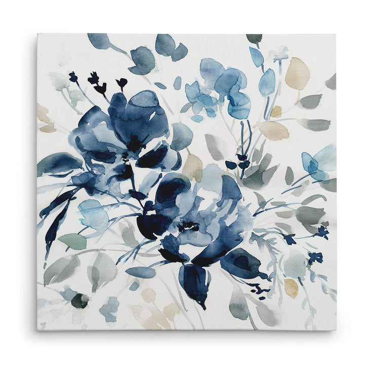 Wexford Home Indigo Garden II Gallery Wrapped Canvas Wall Art 24 in x 24 24x24