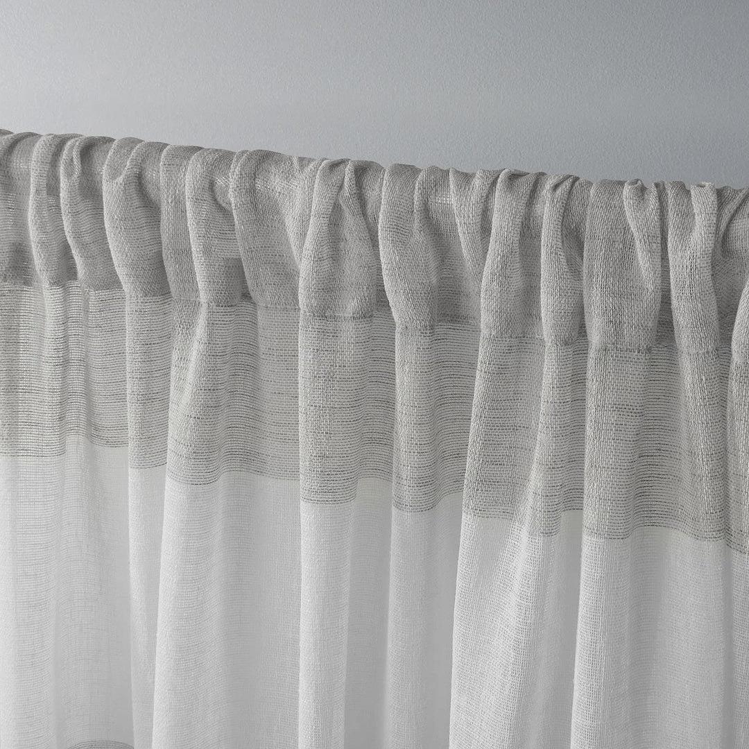 Exclusive Home Curtains - EH8037-01 2-96R Bern Striped Sheer Rod Pocket nel