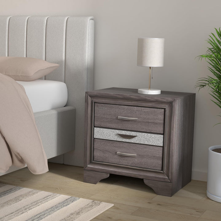 Global Furniture USA Seville Nightstand in Gray Nighstand