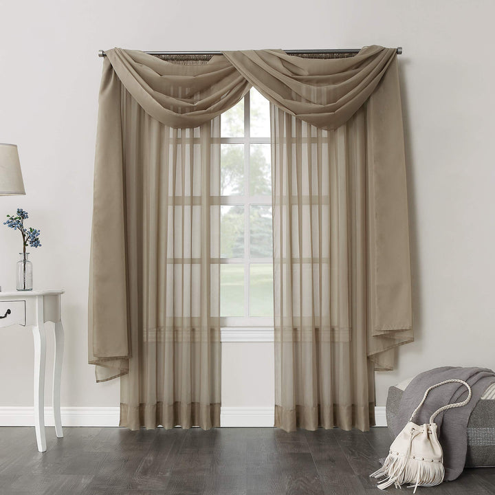 59inch 1 Piece Sheer Voile Curtain Single Panel Glam Solid Window Drape