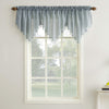 No. 918 Erica Crushed Voile Ascot Beaded Sheer Rod Pocket Curtain Valance 51x24 - Charcoal