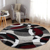 Rugshop Contemporary Abstract Circles Perfect for high Traffic Areas of Your 6'6" Round - Red