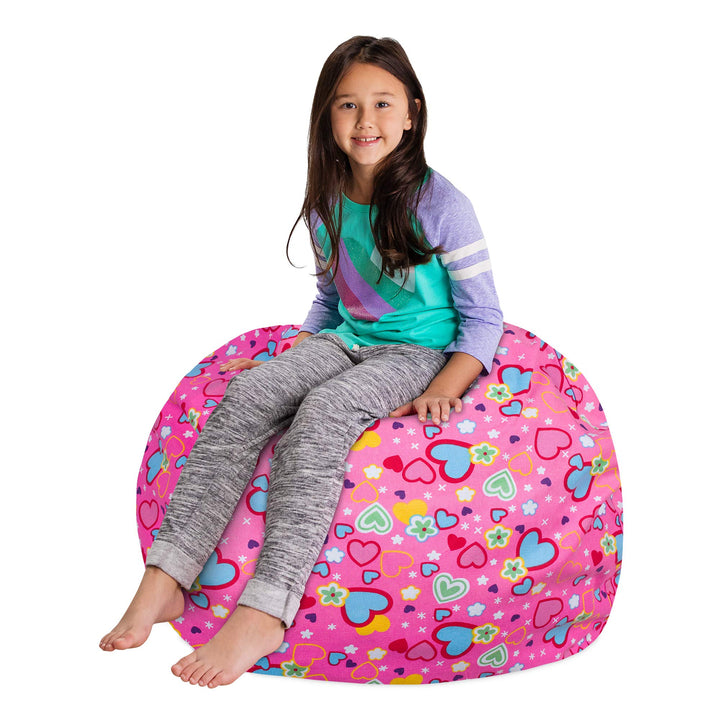 Posh Creations Stuffable Kids Stuffed Animal Storage Bean Bag Chair Cover