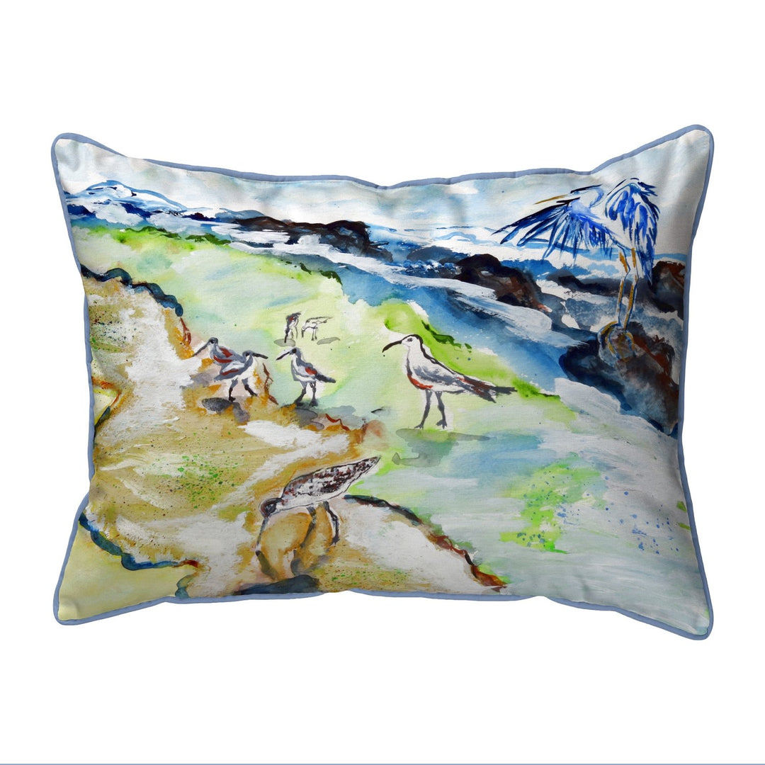 Betsy Drake Sandpipers & Heron Large Pillow 16x20