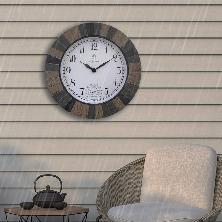 Large 17.1-inch Weatherproof Outdoor Wall Clock with Multi Color Lake House