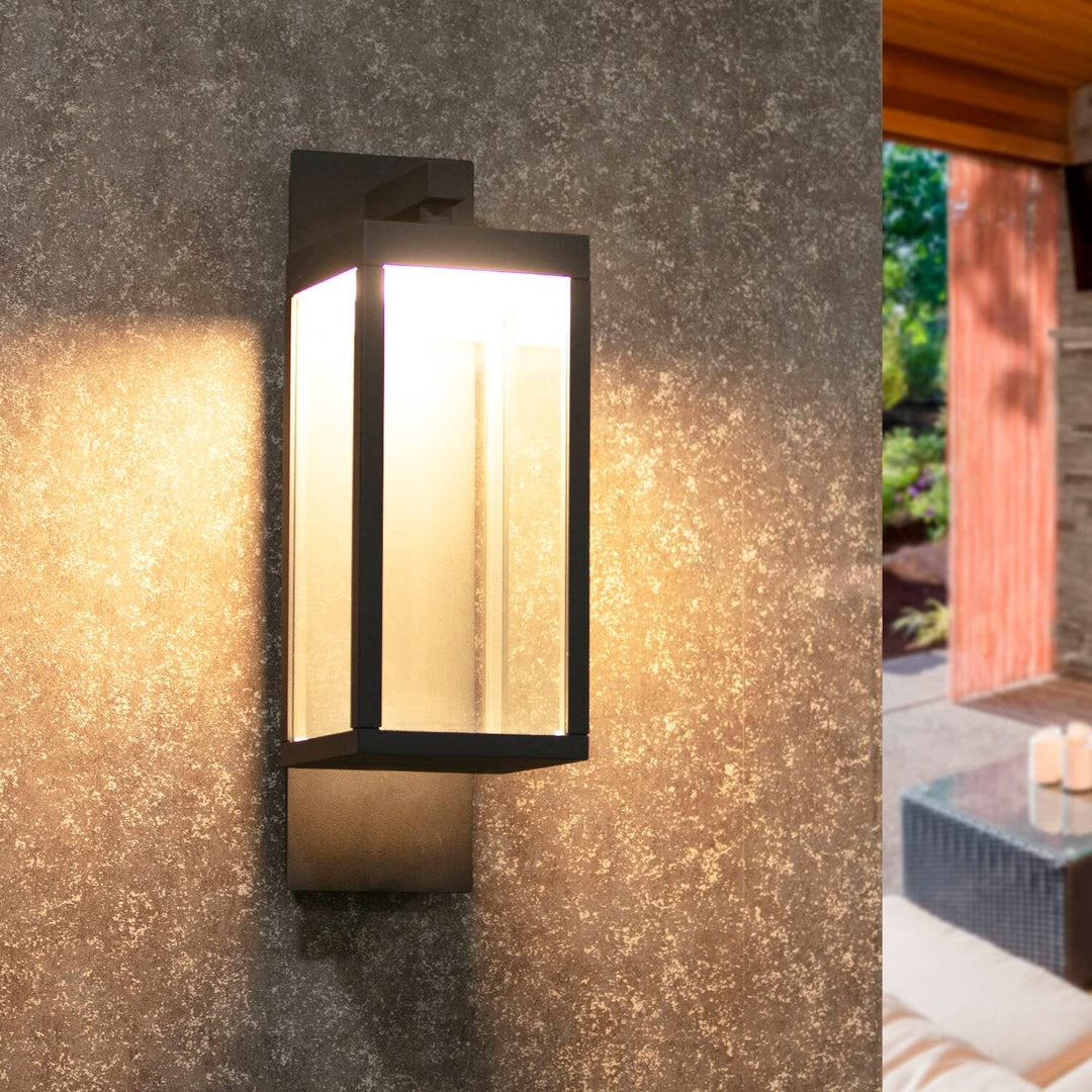 Outdoor Wall Sconce Lantern 4-pack Light Led for Porch Grey Modern