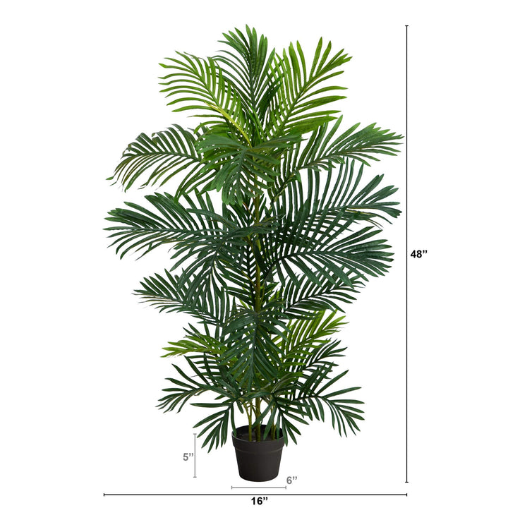 4' Artificial Palm Tree Uv Resistant (Indoor/Outdoor) 6" Black - Diamond Home USA