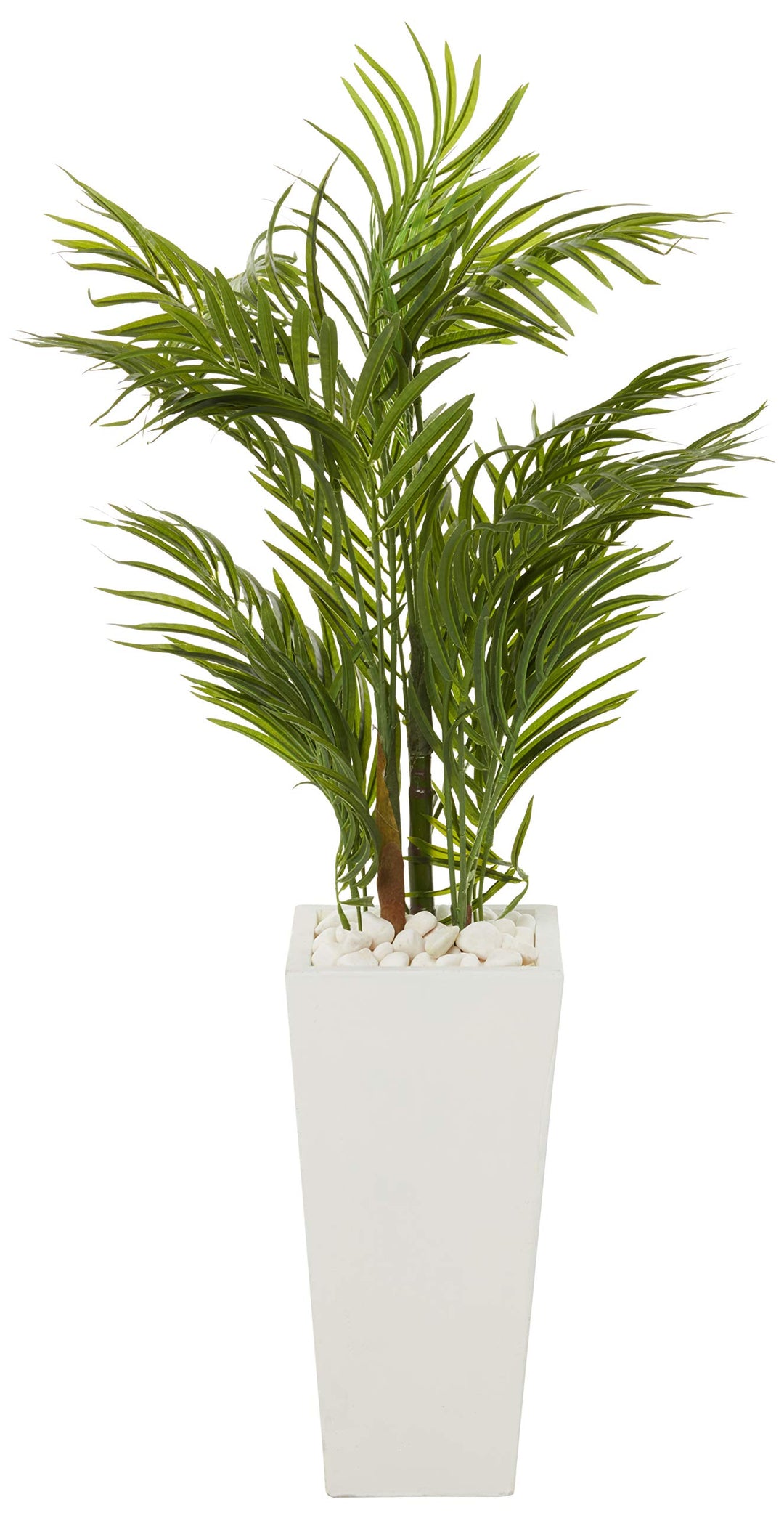 Nearly Natural 39in. Areca Artificial Palm in White Square Planter