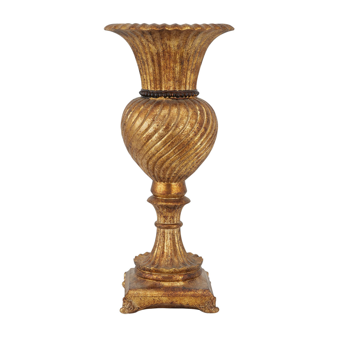 Gold Polystone Traditional Vase Polyresin