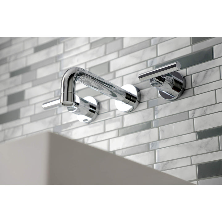 Kingston Brass Manhattan Two-Handle 3-Hole Wall Mount Bathroom Faucet