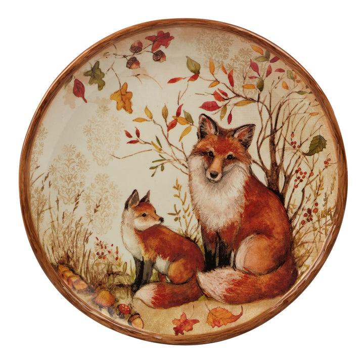 Pine Forest 10.5-inch Dinner Plates Set Of 4 Beige Brown Multi Color Animal