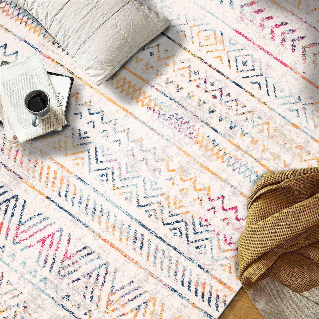 Rugshop Geometric Boho Rug Perfect for high traffic areas of your Living Room -