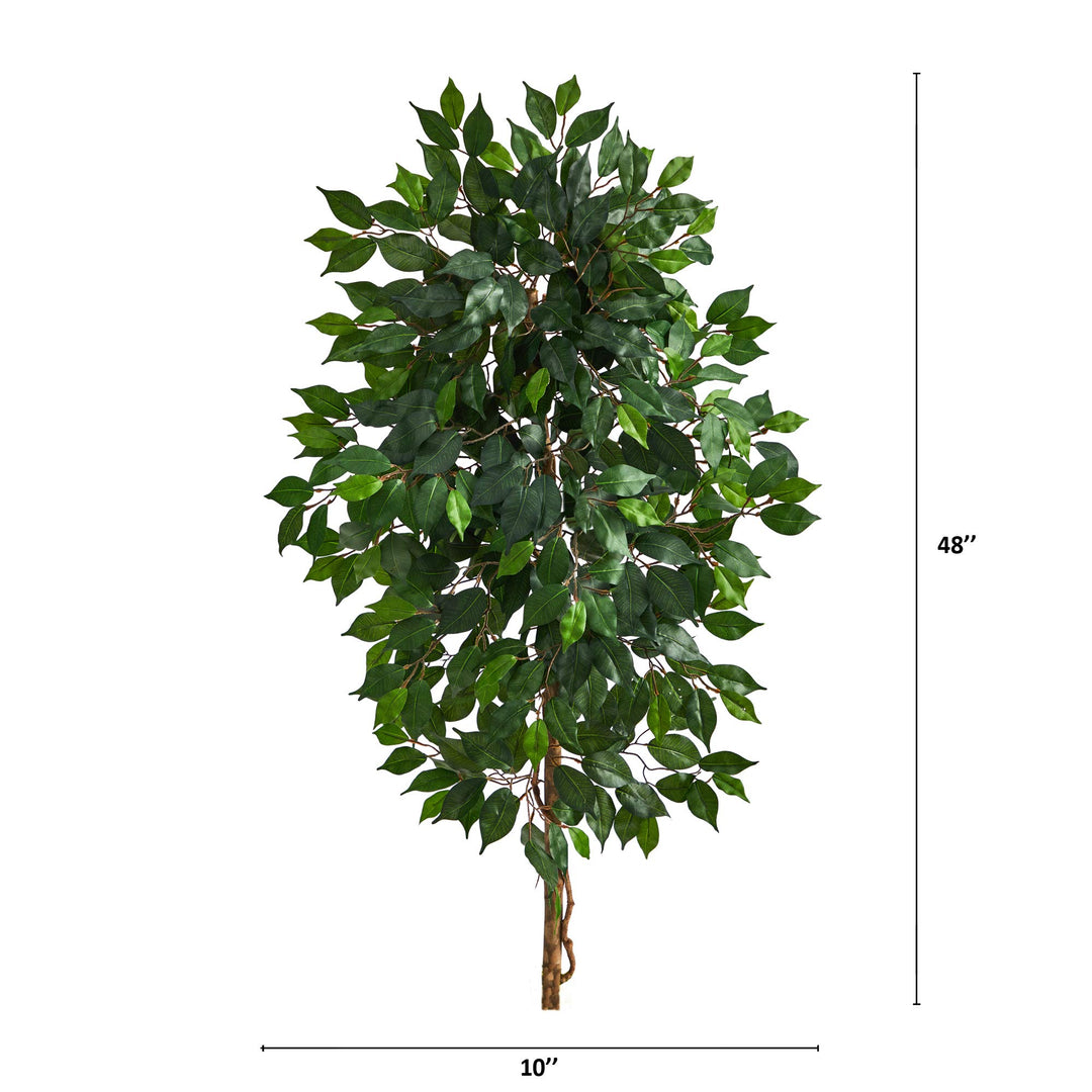 Nearly Natural 4ft. Single Ficus Artificial Tree (No Pot) Green