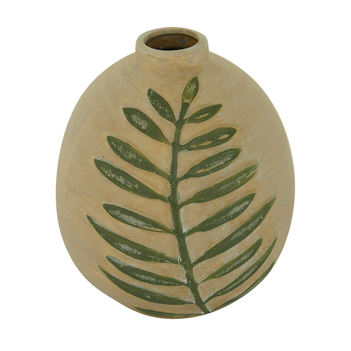 Tan Ceramic Natural Vase 10 X 7 10round Traditional