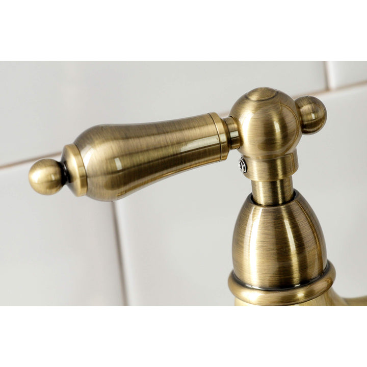 Kingston Brass Heritage Bridge Kitchen Faucet with Brass Sprayer