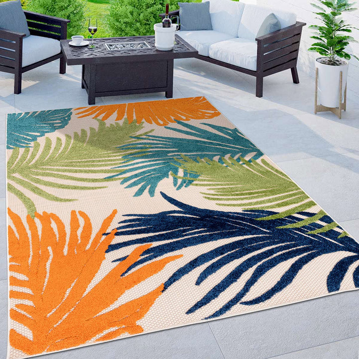 Rugshop Lucca Contemporary Floral Indoor/Outdoor Area Rug 7'10" x 10' Multi 7' 10" x 10' - Multi