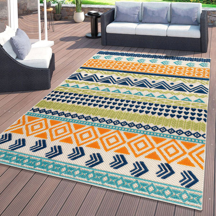 Rugshop Ronda Contemporary Bohemian Non-Shedding Easy Cleaning Patio Deck 2'x7' Runner