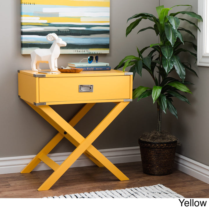 Inspire Q Kenton X Base Wood Accent Campaign able by Bold Yellow Painted Side