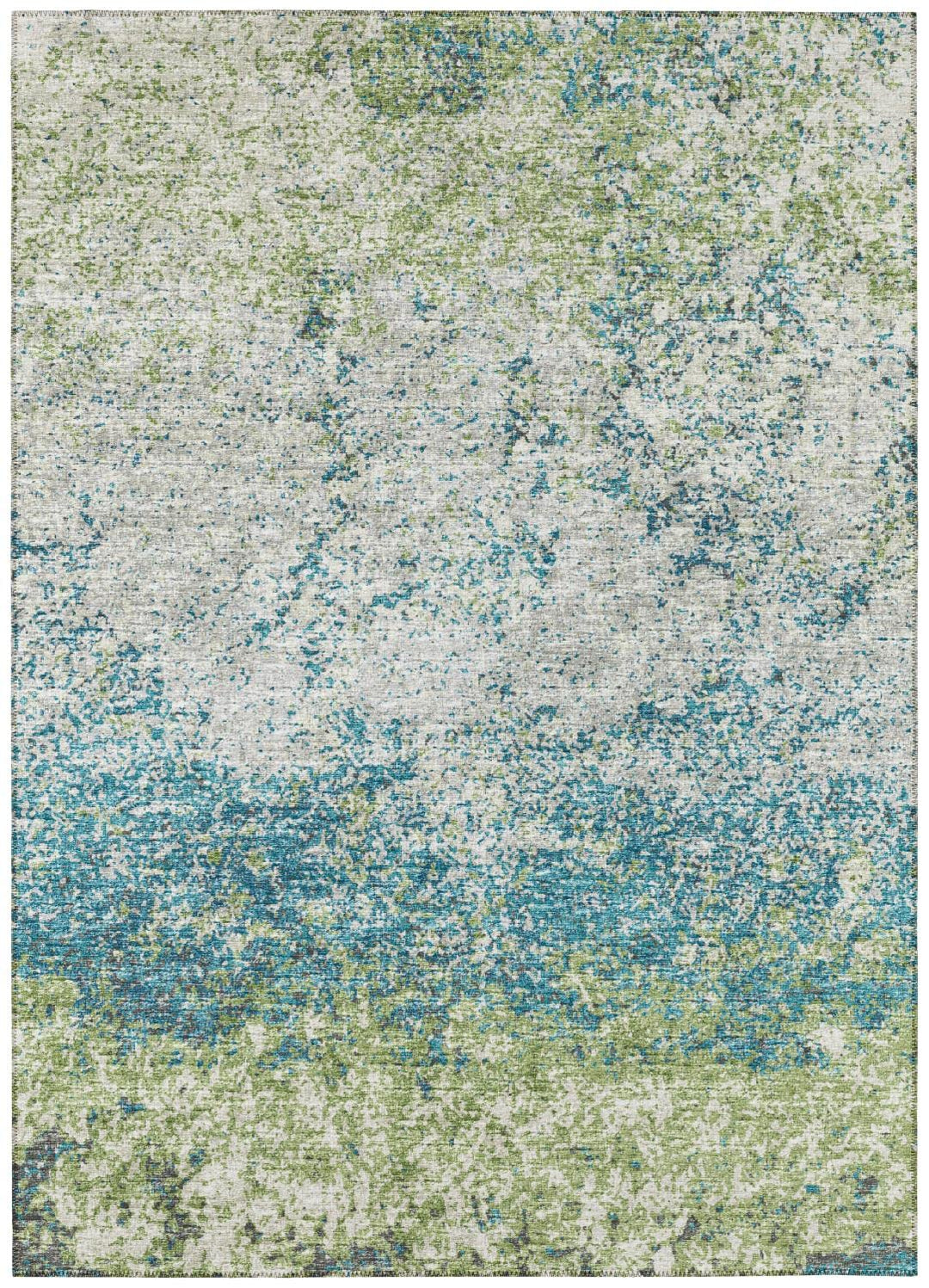 Addison Rugs Rylee ARY33 Green Washable 3' x 5' Indoor Outdoor Area Rug Easy Green - 3' x 5'