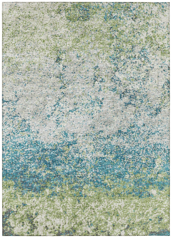 Addison Rugs Rylee ARY33 Green Washable 3' x 5' Indoor Outdoor Area Rug Easy Green - 3' x 5'