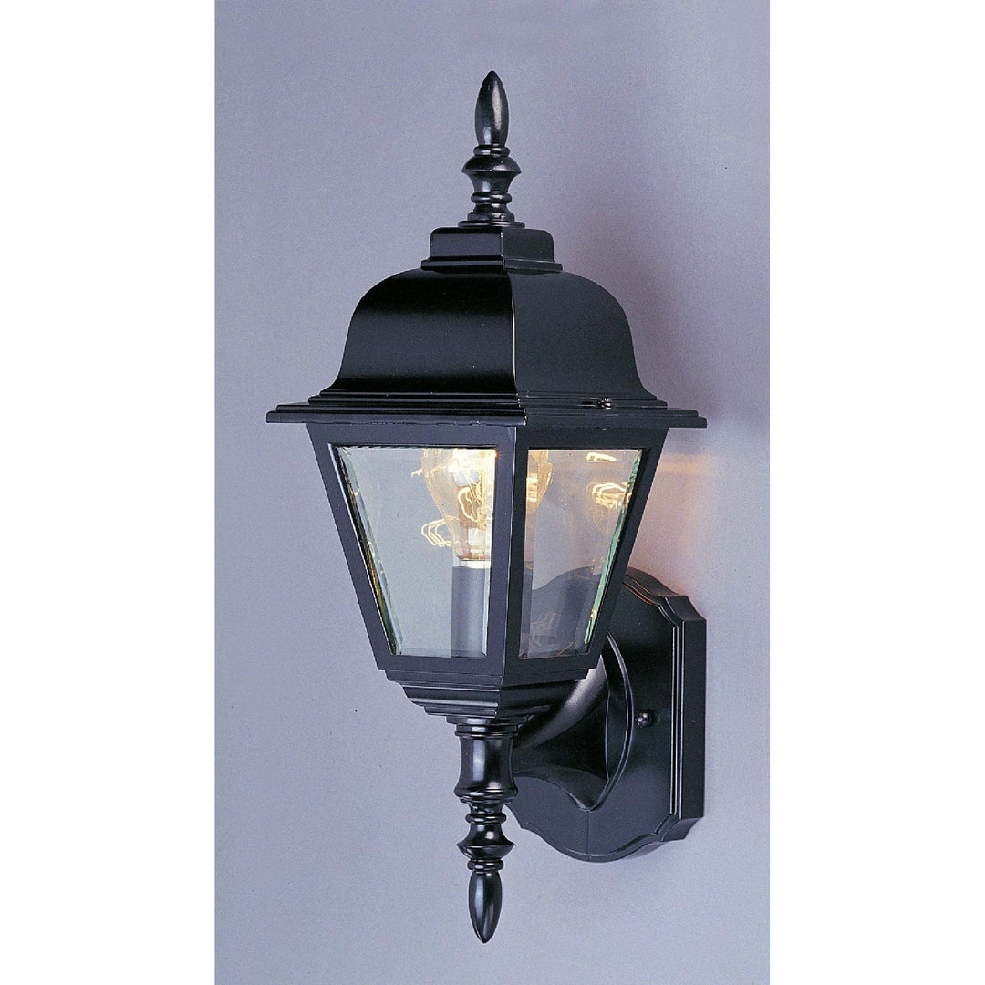 1-Light Black Outdoor Wall Mount Traditional Metal Dimmable