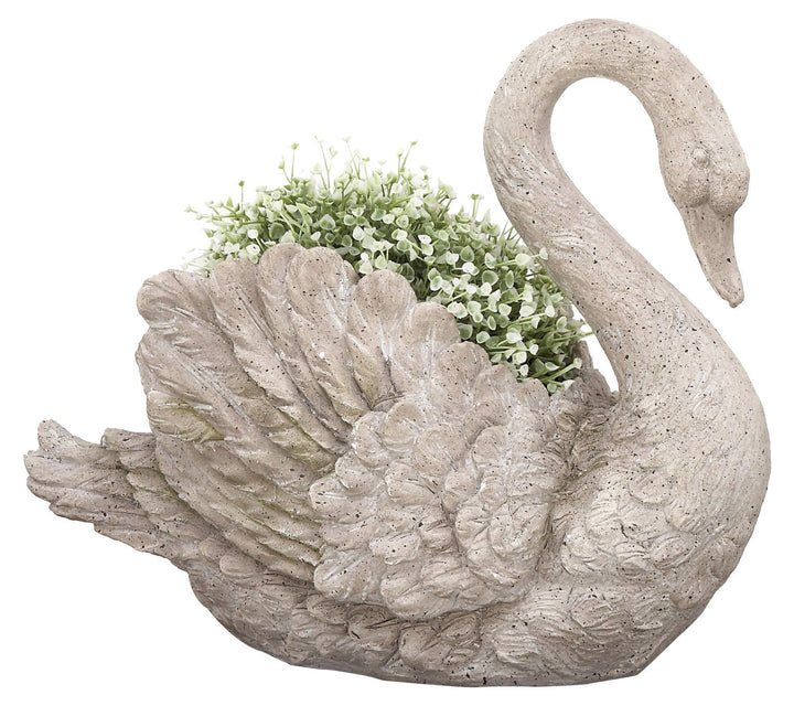 Urban Designs Swan Cast Stone Planter Garden Decor - Grey 7748997