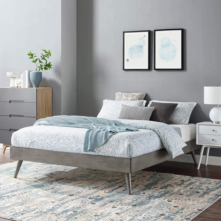 Margo Twin Wood Platform Bed Frame in Gray Gray - Twin