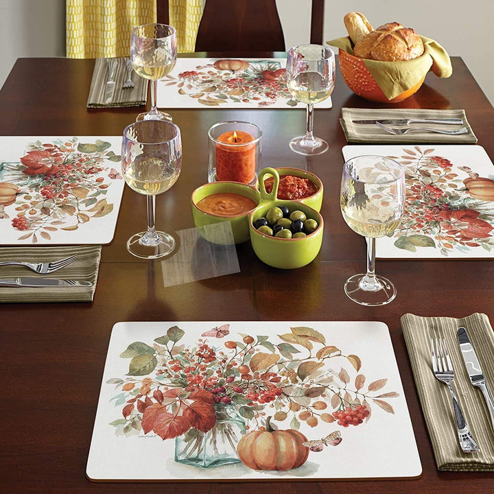 Home Autumn in Nature Audit Hardboard Placemat Boxed Set of 4 Multi Color