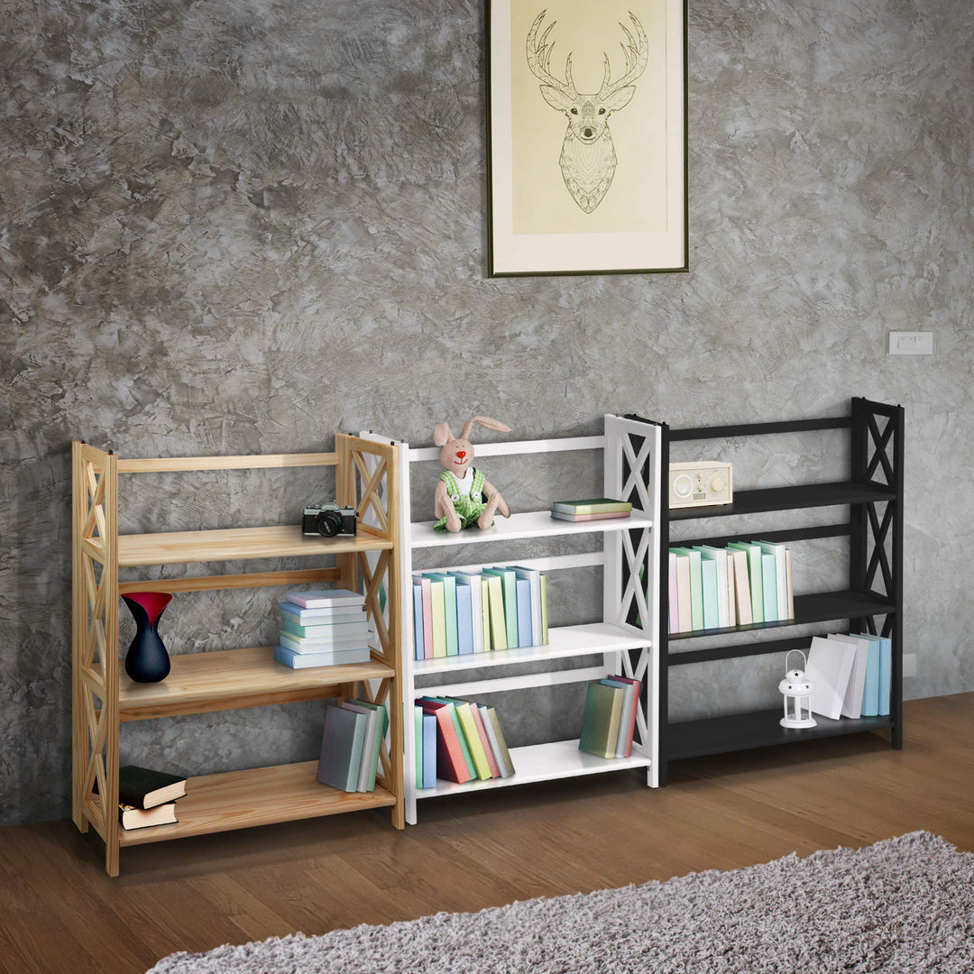 Casual Home Montego 3-Shelf Folding Bookcase White (New)