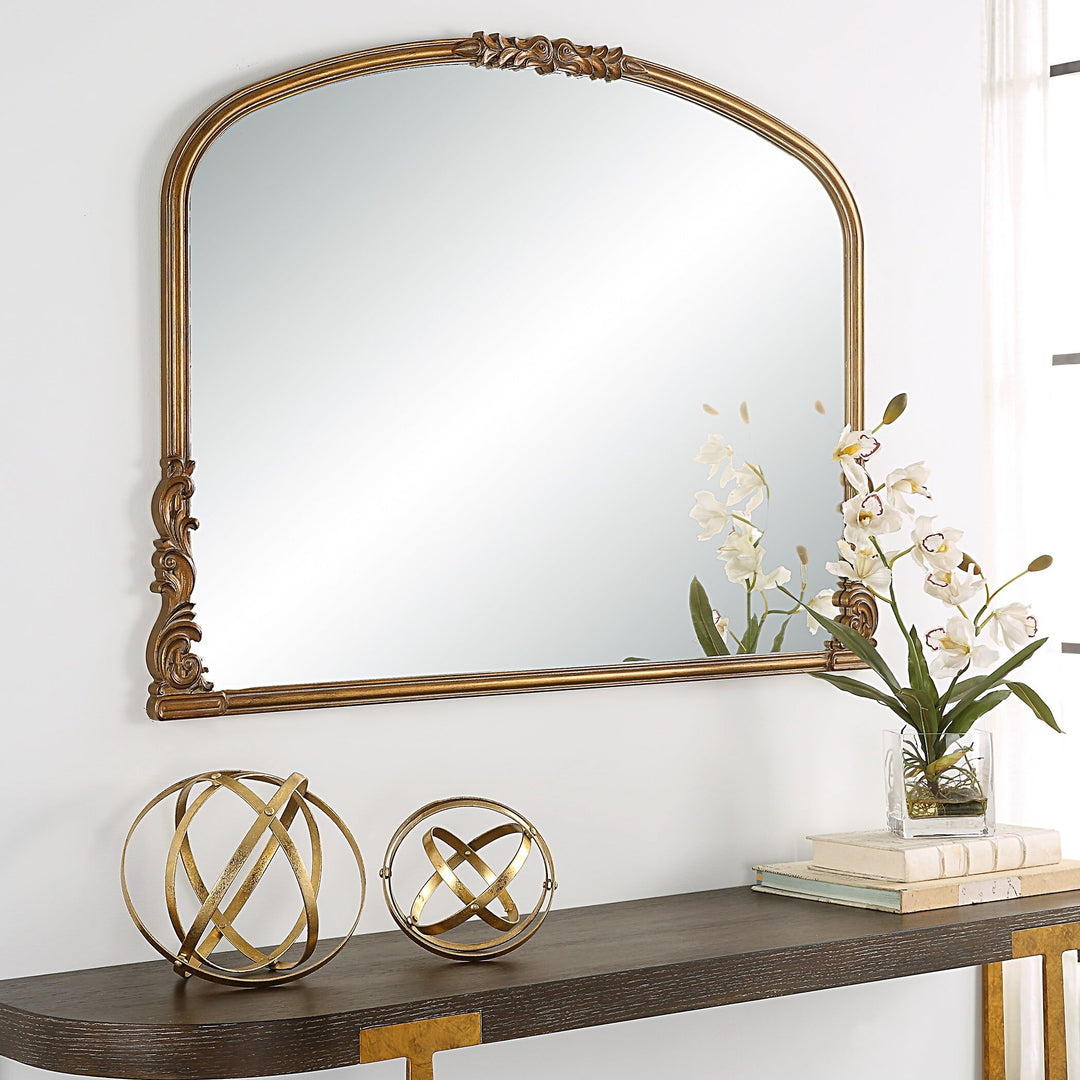 Antique Gold Mirror 38" w X 28" h 0.83" d Modern Contemporary Includes Hardware - Diamond Home USA