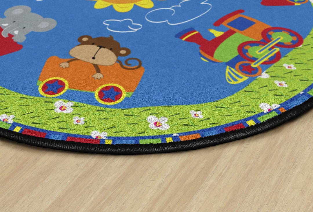 Flagship Carpets Animal Cutie Train Kids and Baby Area Rug for Kids Room Home