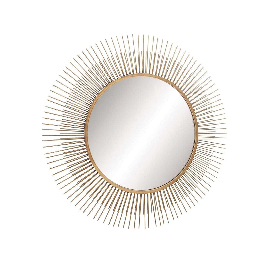 Gold Iron Modern Wall Mirror 36 X 2 36round Mid-Century