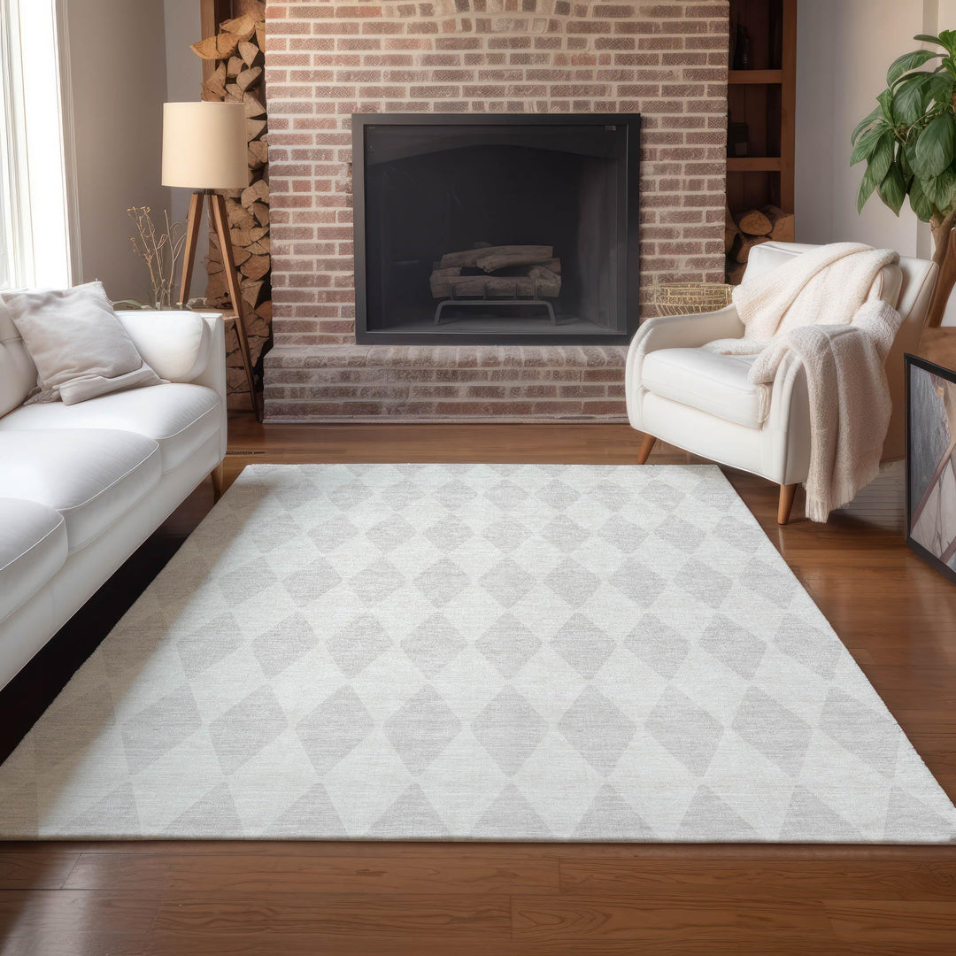 Machine Washable Indoor/ Outdoor Chantille Diamond Argyle Rug