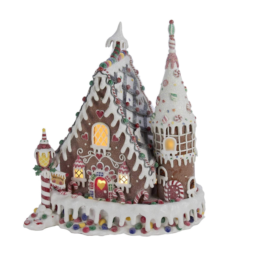 13-inch Gingerbread Inn with C7 Bulb Multi Color Plastic - Diamond Home USA