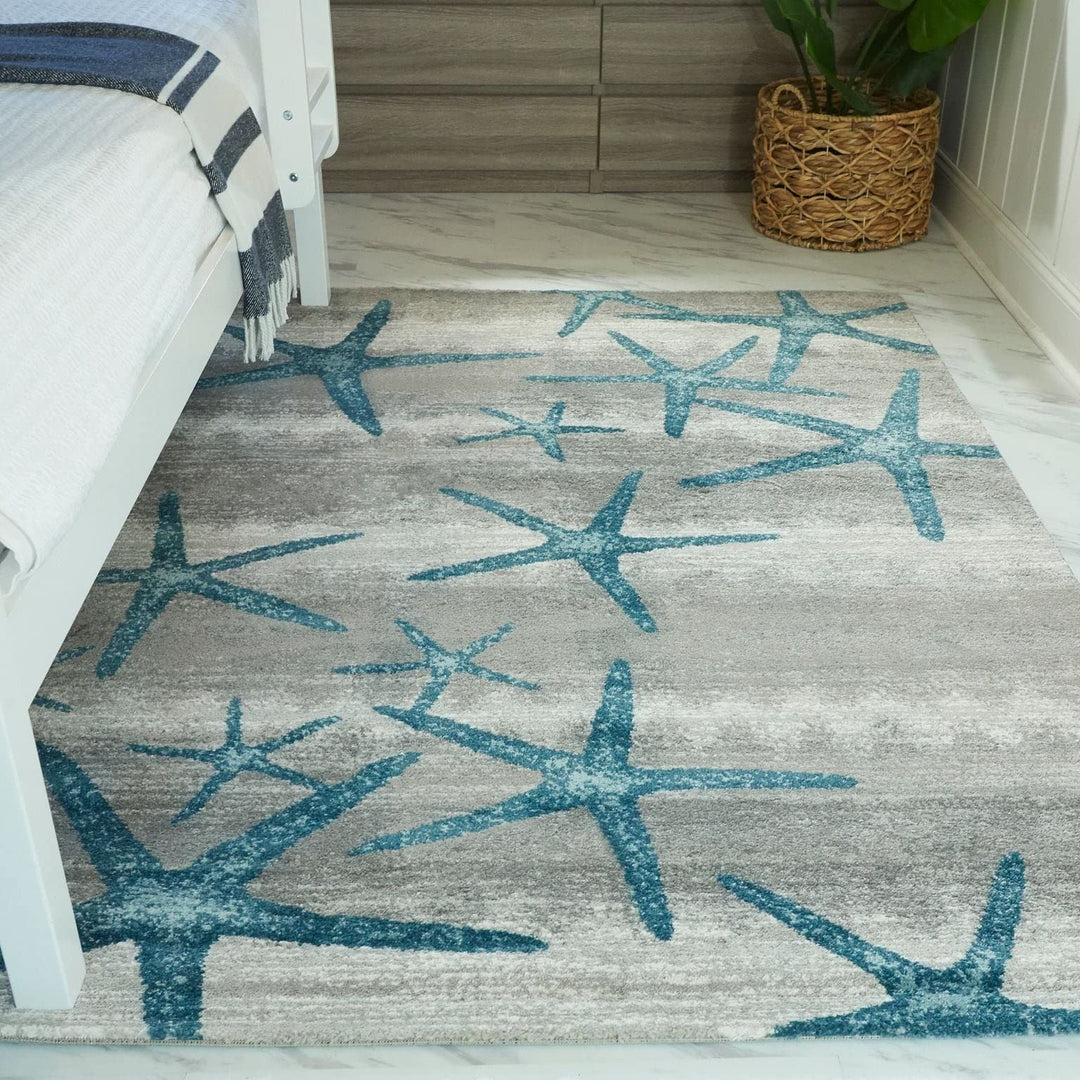 Martin Coastal Starfish Stripe Area Rug