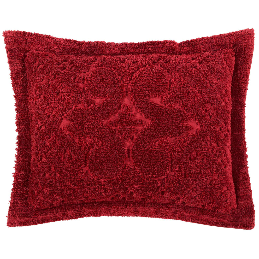 Better Trends Ashton - Super Soft & Lightweight 100% Cotton Tufted Medallion Burgundy - Standard Sham