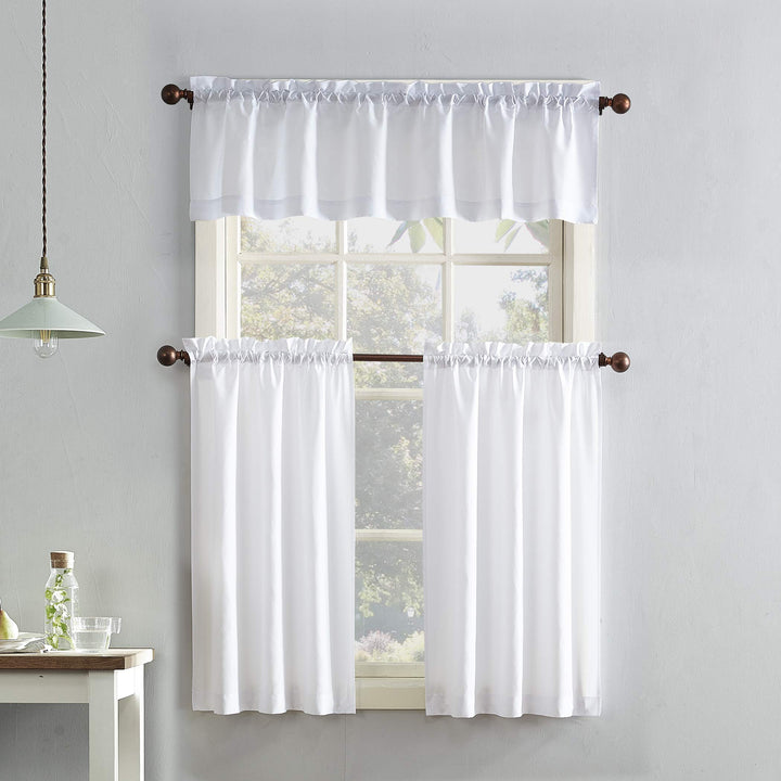 No. 918 Martine Microfiber Semi-Sheer Rod Pocket Kitchen Curtain Valance and