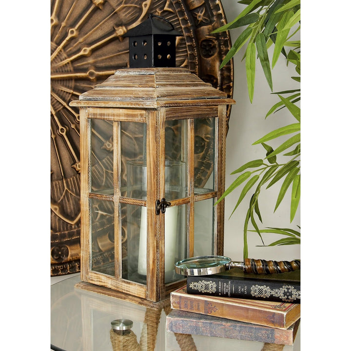 Brown Wood Traditional Lantern 9 X 23 Finish