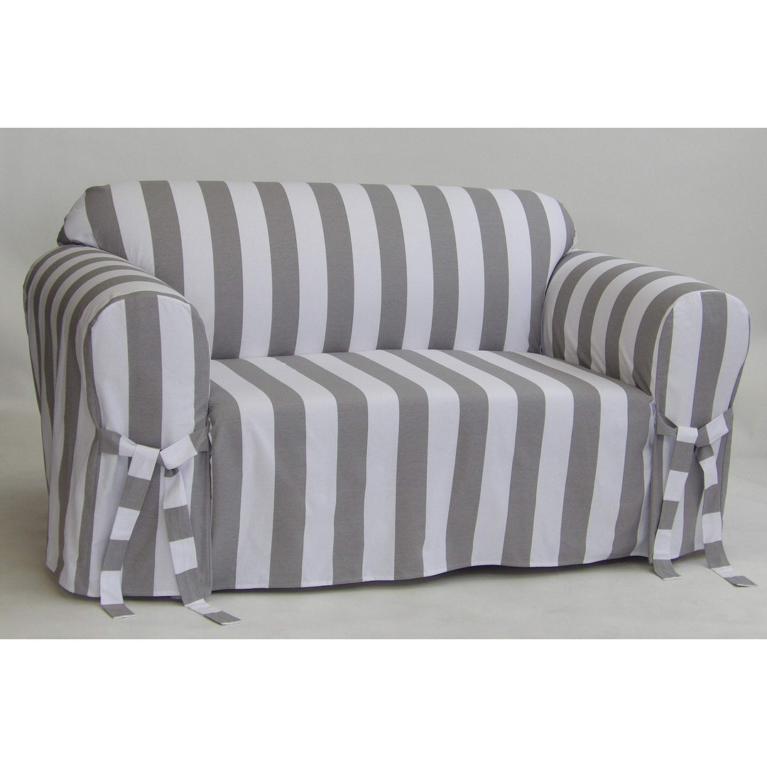 Classic Slipcovers Cabana Stripe One Piece Sofa Slipcover and Stripe