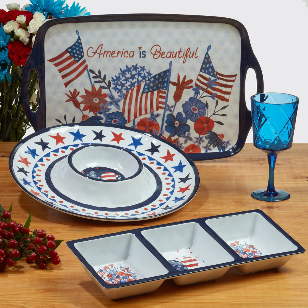 Certified International Stars & Stripes 11" Melamine Dinner Plate Set of 6