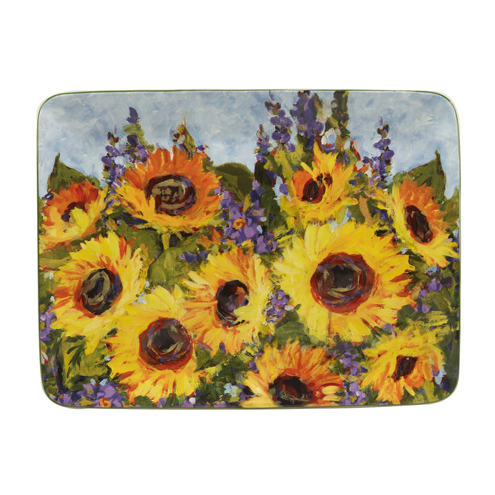 Certified International Sunflower Bouquet Rectangular Platter 16" x 12" Large