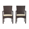 Christopher Knight Home Corsica Outdoor Wicker Dining Chairs 2-Pcs Set Brown