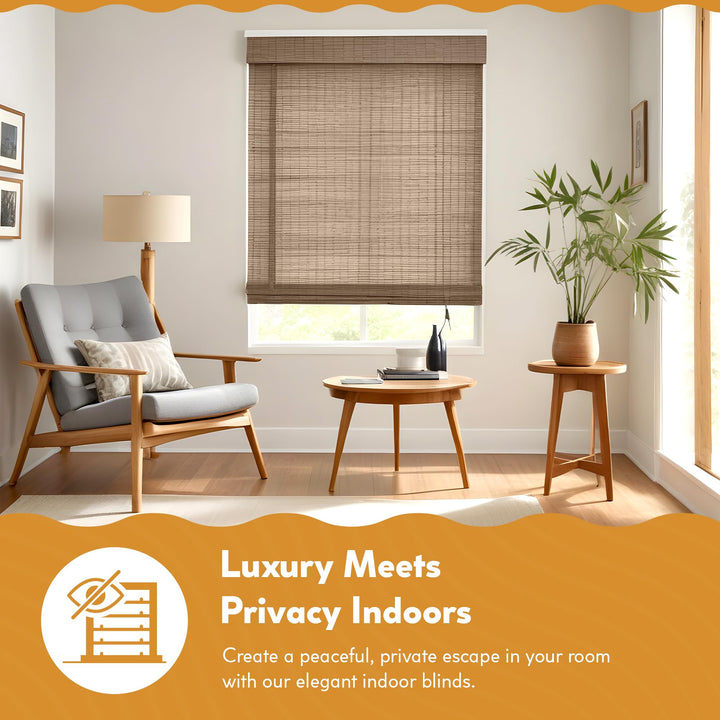 Radiance Cordless Bamboo Roman Shades Windows - Flatstick Bamboo Blinds