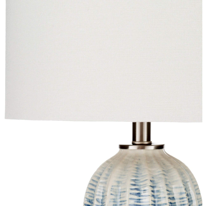 Navy/White Ceramic Table Lamp Blue Transitional Bulbs Included