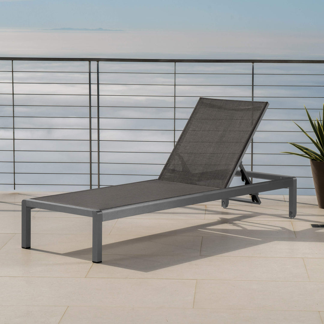 Christopher Knight Home Cape Coral Outdoor Aluminum Chaise Lounge with Mesh Seat