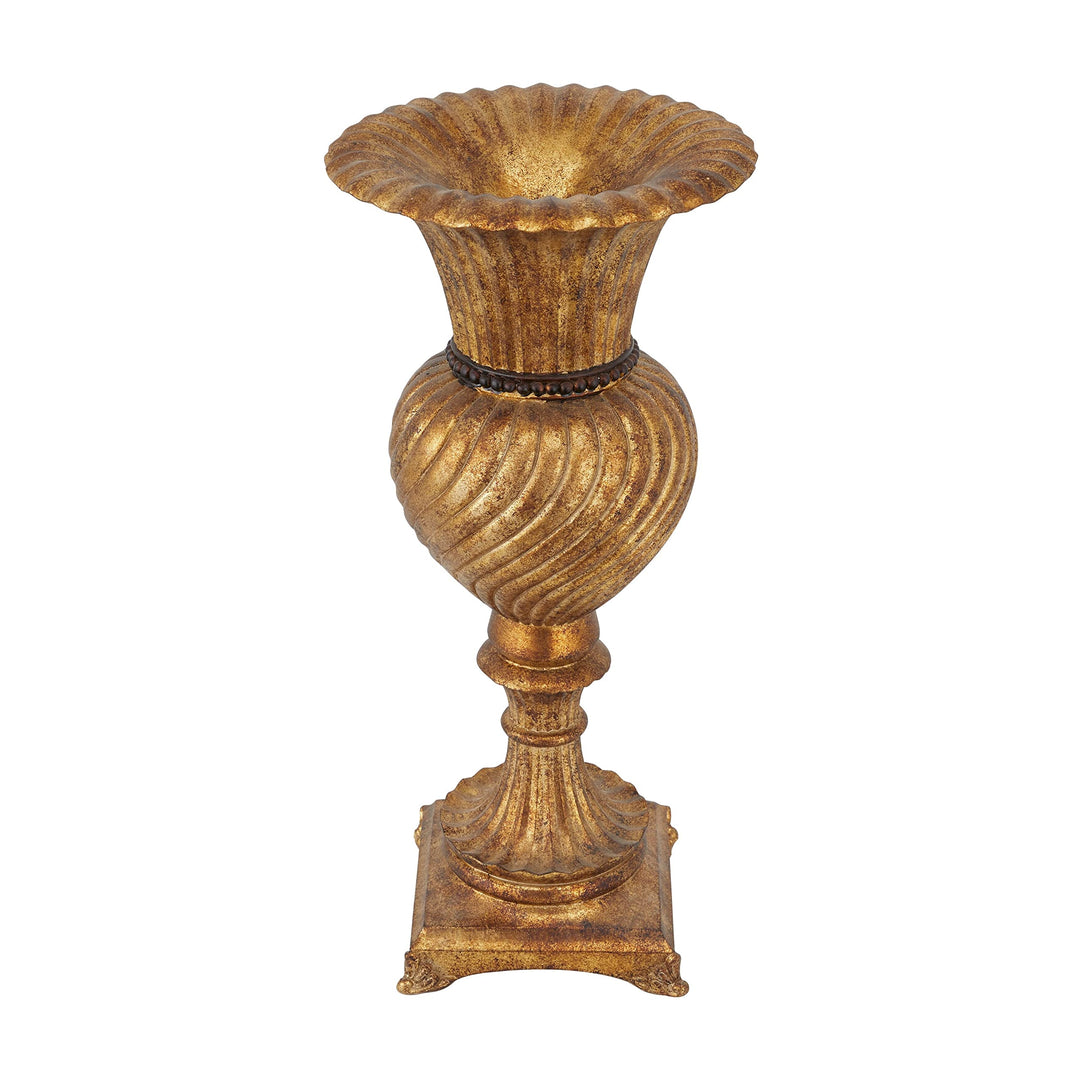 Gold Polystone Traditional Vase Polyresin