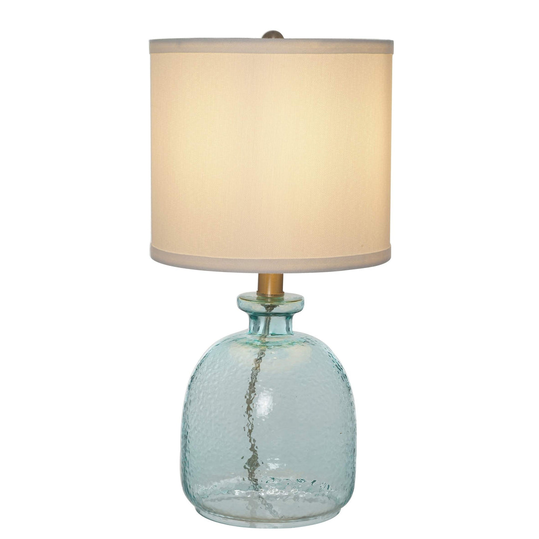 Cedar Ocean Blue Glass Table Lamp