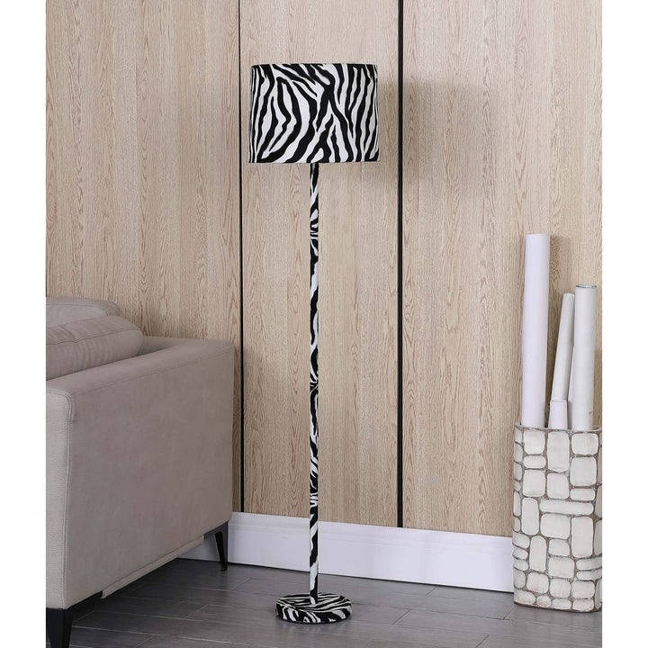 ORE International 59" Faux Suede Zebra Print Floor Lamp